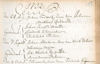 Auzug Taufbuch 1732