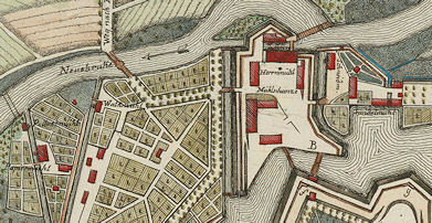 Ausschnitt aus dem Plan der Stadt Hanau, 1794